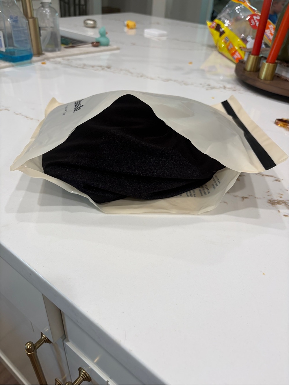 Black Slip Dress with Draped Cowl Neck - Picture 7 of 7